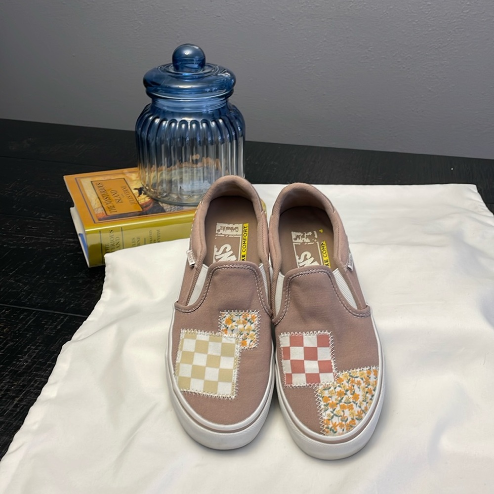 Women’s Vans Sneakers Size 7 Rose Yellow Tan Patchwork VGUC
